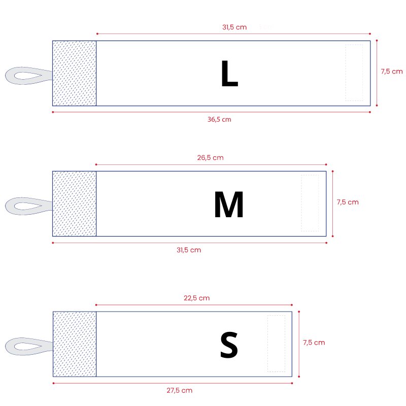 Taglie S - M - L delle fasce da capitano disponibili